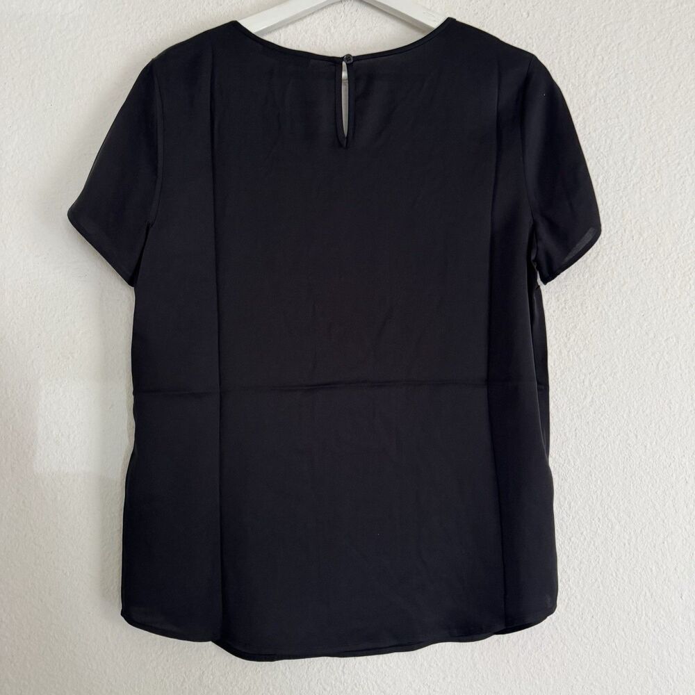 NWT Quince Silk Washable Stretch Tee Black Sz S Minimalist Quiet Luxury Preppy - Picture 5 of 16